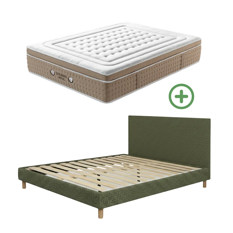 Ensemble avec lit fixe et matelas d'hôtel - Collection Bouclette