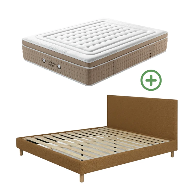 Ensemble avec lit fixe et matelas d'hôtel - Collection Bouclette