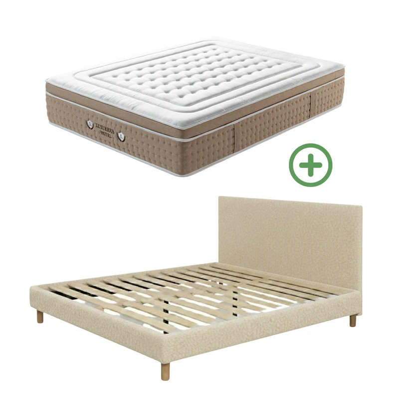Ensemble avec lit fixe et matelas d'hôtel - Collection Bouclette