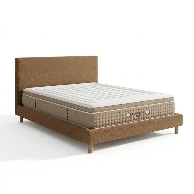 Ensemble avec lit fixe et matelas d'hôtel - Collection Bouclette