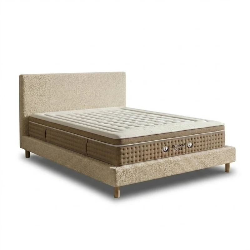 Ensemble avec lit fixe et matelas d'hôtel - Collection Bouclette