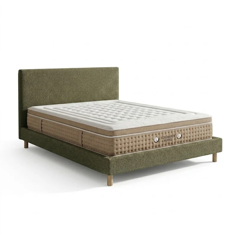 Ensemble avec lit fixe et matelas d'hôtel - Collection Bouclette