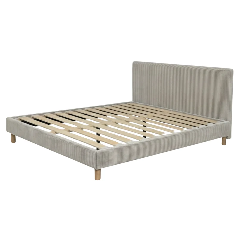 Ensemble avec lit fixe et matelas d'hôtel - Collection Velours côtelé