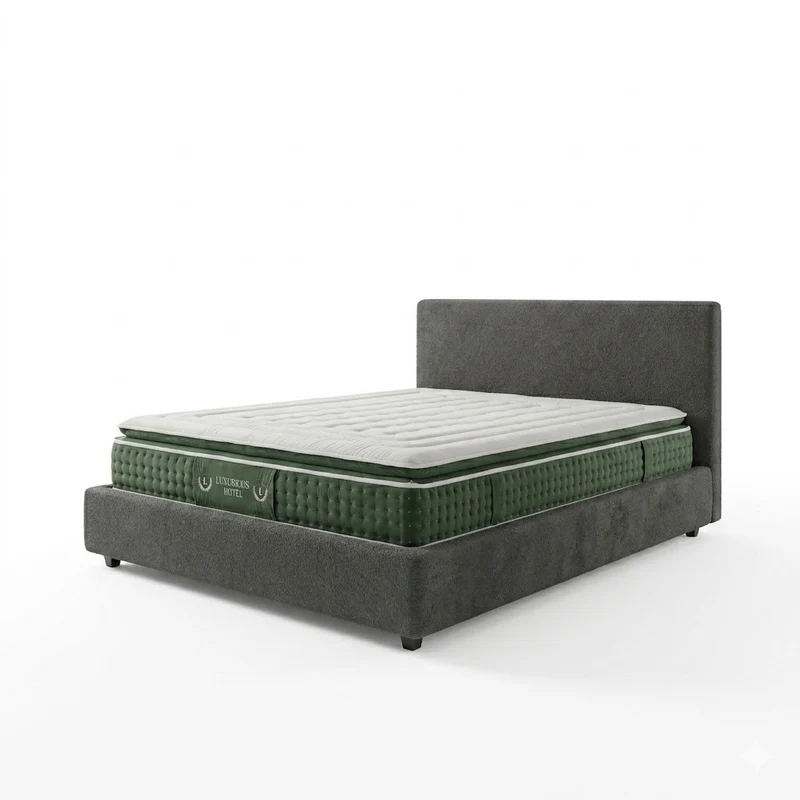 Ensemble literie complet avec lit coffre et matelas d'hôtel - Collection Bouclette