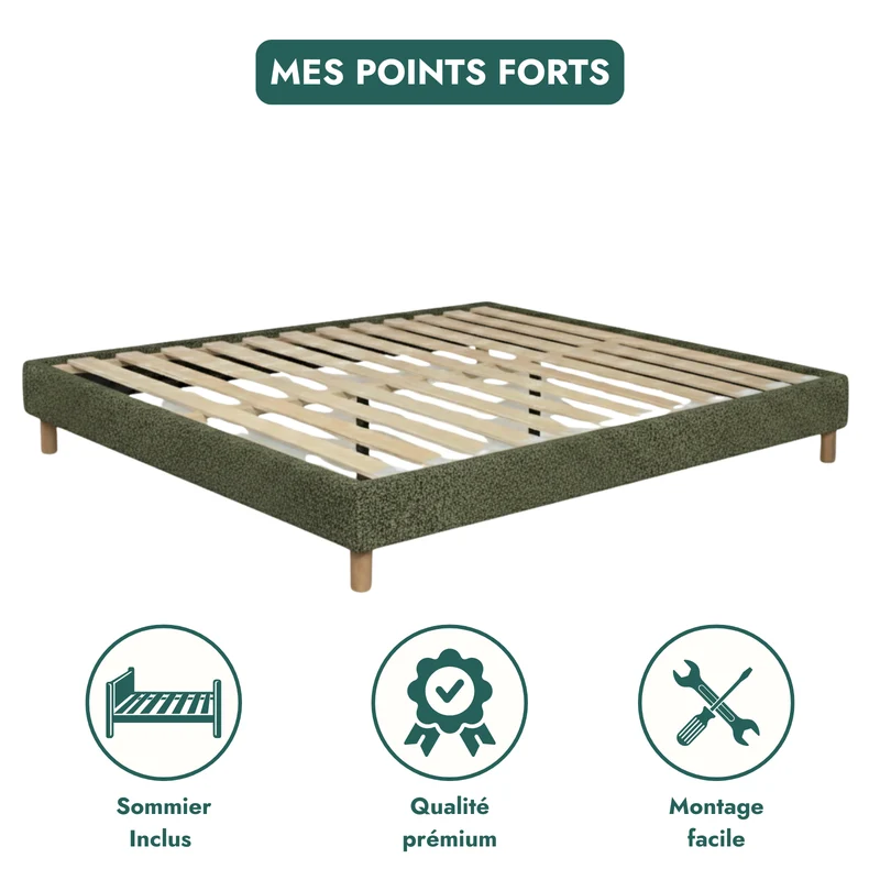 Ensemble literie complet avec lit et matelas d'hôtel - Collection Bouclette