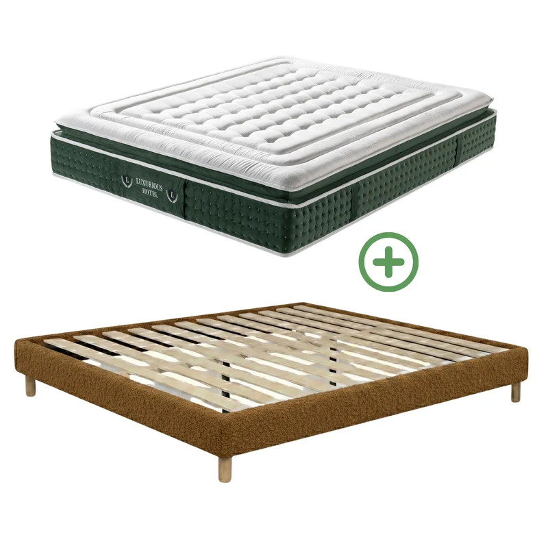 Ensemble literie complet avec lit et matelas d'hôtel - Collection Bouclette