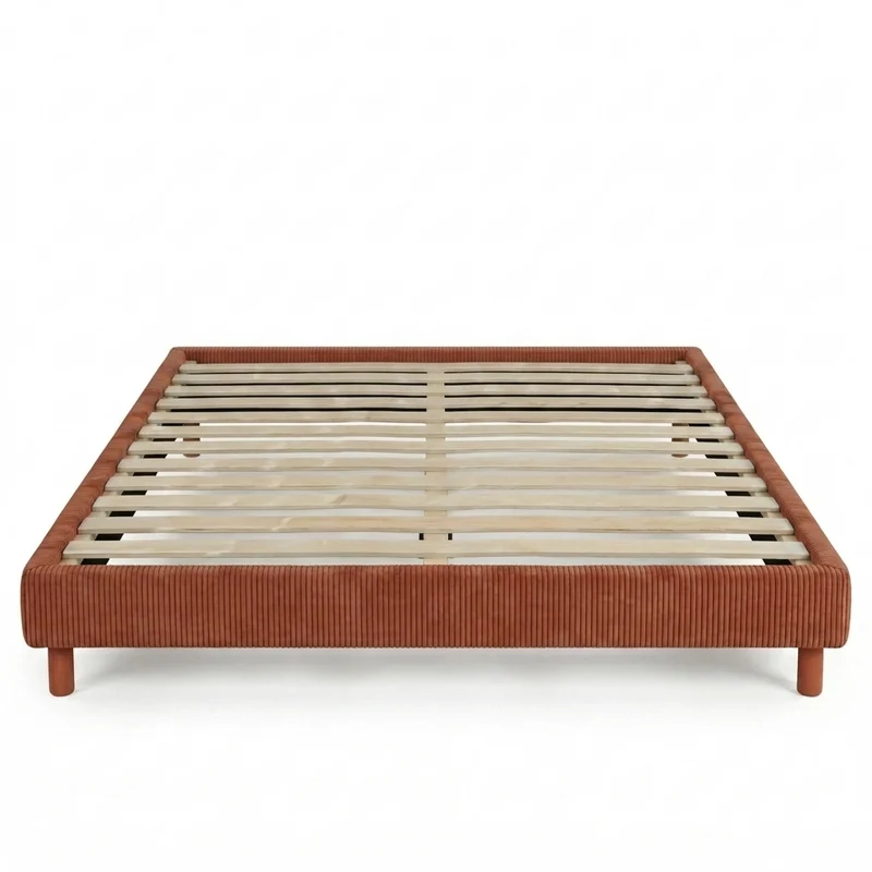 Ensemble literie complet avec lit et matelas d'hôtel - Collection Velours côtelé