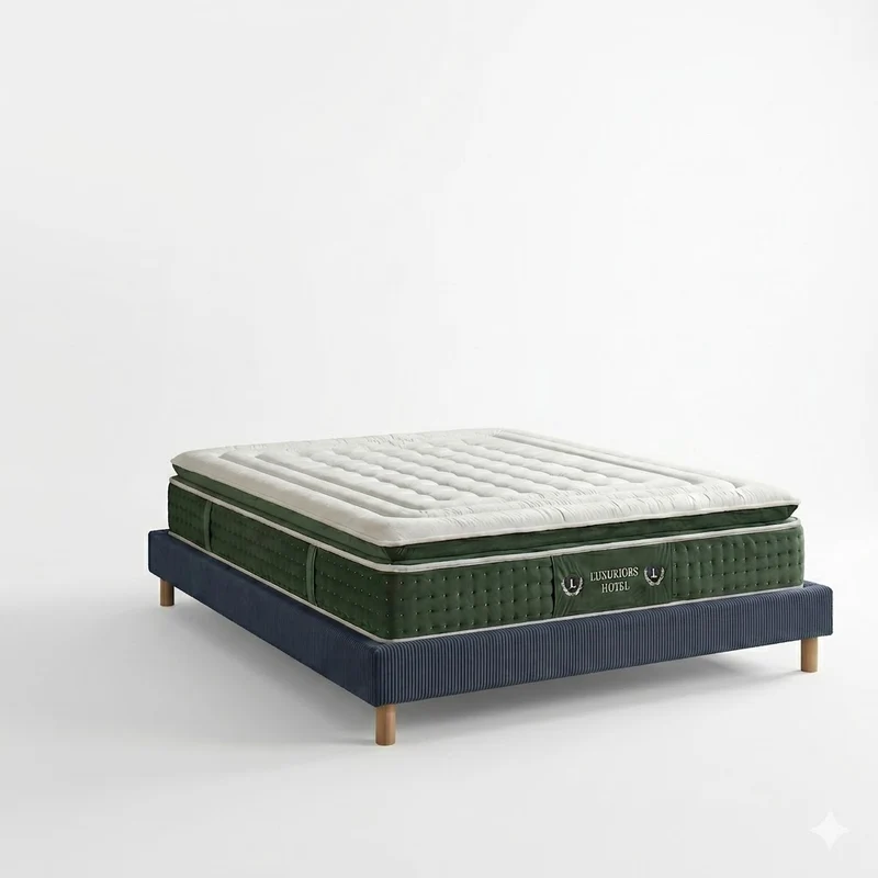 Ensemble literie complet avec lit et matelas d'hôtel - Collection Velours côtelé
