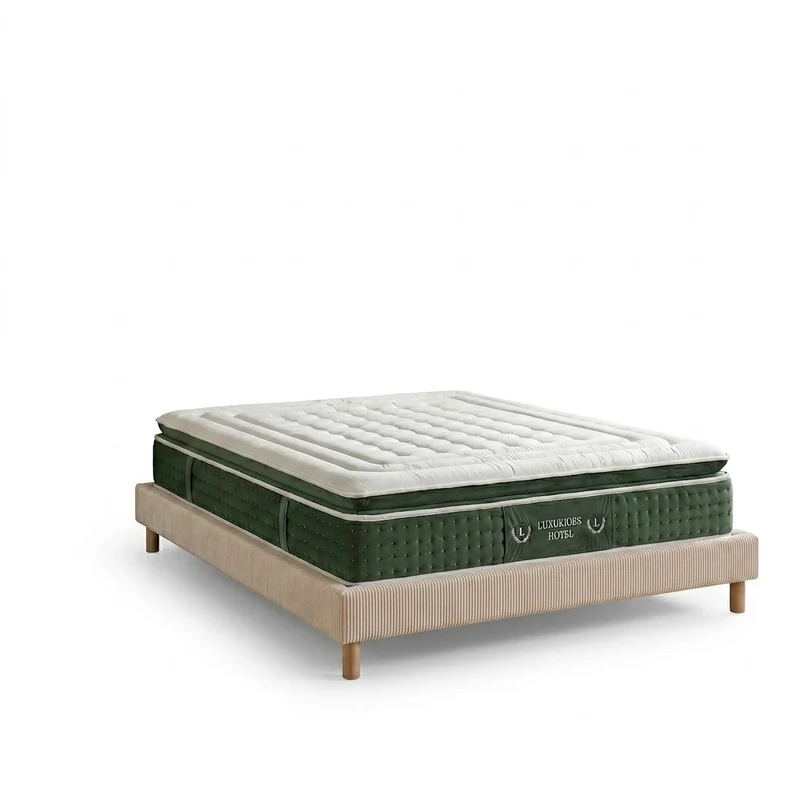 Ensemble literie complet avec lit et matelas d'hôtel - Collection Velours côtelé