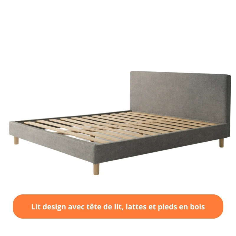 Ensemble literie complet avec matelas, lit et tête de lit - Collection Confort Design