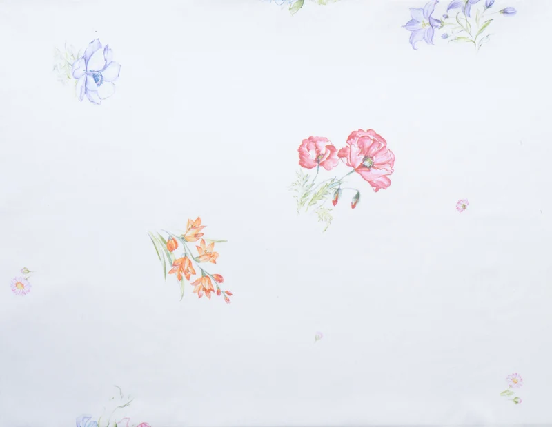 Halbleinen Kissenbezug - Sommerblumen