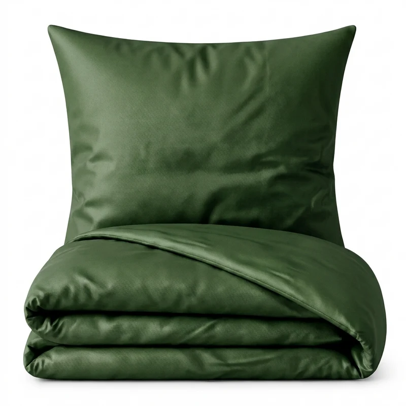 Bettwäsche Set: Baumwoll-Satin waldgrün