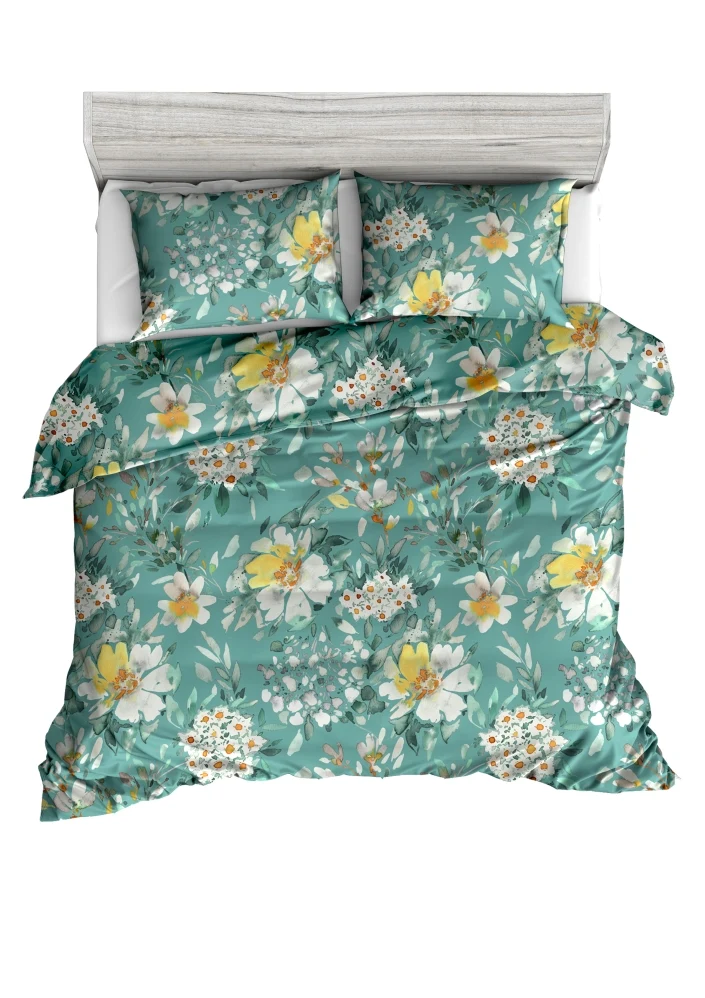 Living Dreams Feinsatin-Bettwäsche Blumen-Design