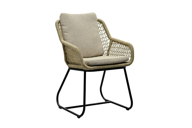 Zeo Living Diningsessel "Portofino" schwarz/natur