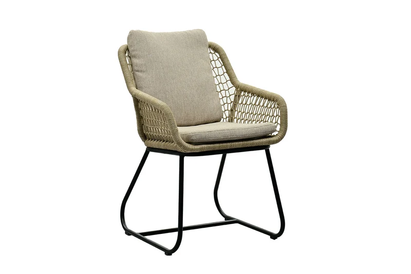 Zeo Living Diningsessel "Portofino" schwarz/natur