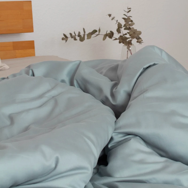 Bettwäsche Set: Baumwoll-Satin salbei