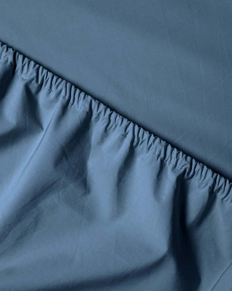 Hoeslaken Katoen Quiet Blue