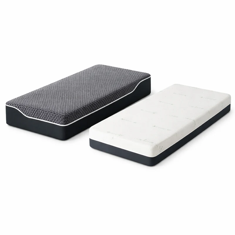 Pack lit électrique orthopédique, velours côtelé bleu, matelas inclus - Collection Technoflex