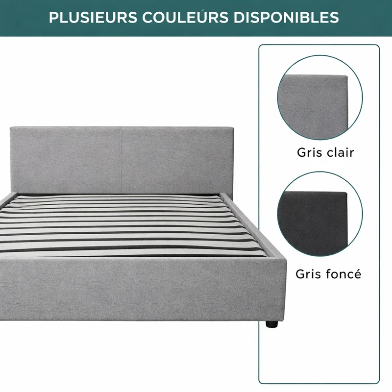 Lit coffre électrique avec tête de lit, tissu, télécommande - Collection Futura design