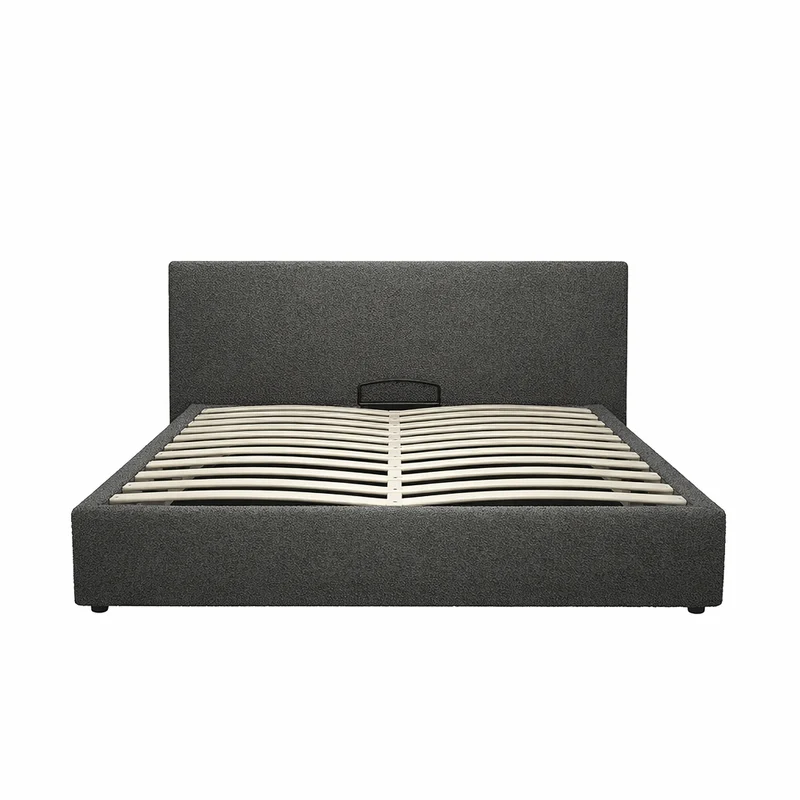 Lit coffre électrique avec tête de lit, bouclette, télécommande - Collection Futura design