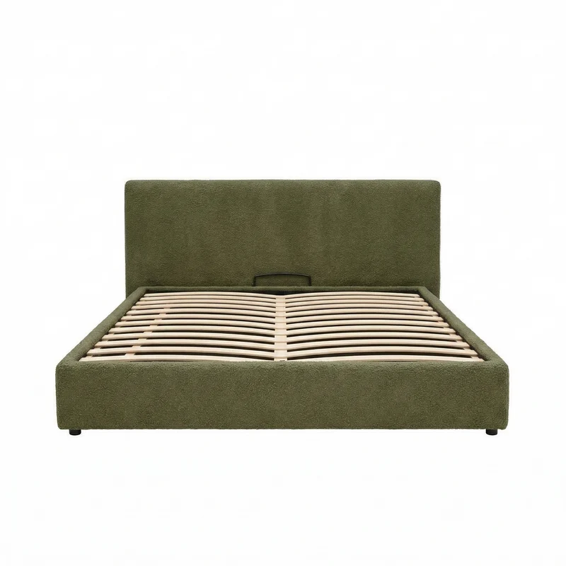 Lit coffre électrique avec tête de lit, bouclette, télécommande - Collection Futura design