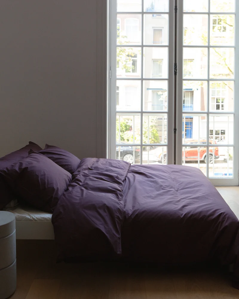 Housse De Couette Set Coton Plum Noir
