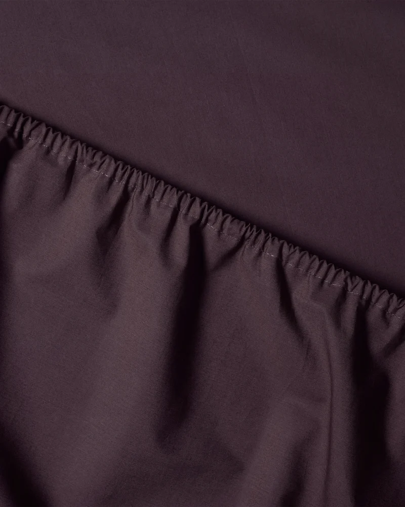 Hoeslaken Katoen Plum Noir