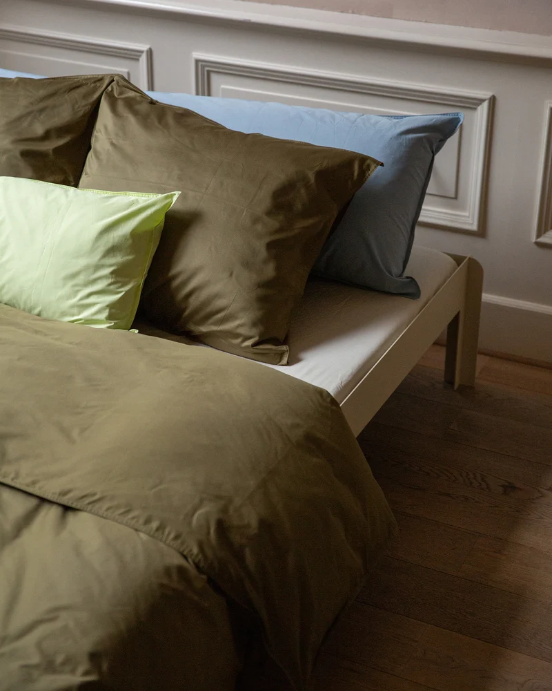 Beddengoed Set Satijn Khaki Green