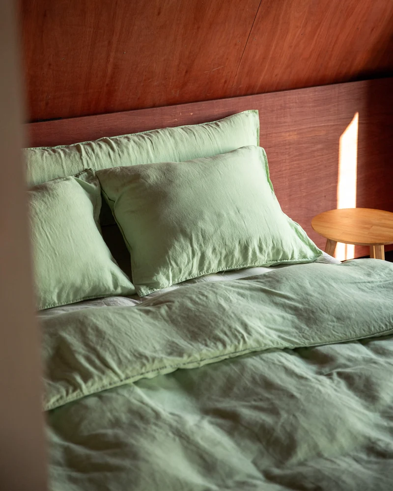 Beddengoed Set Linnen Green Mint