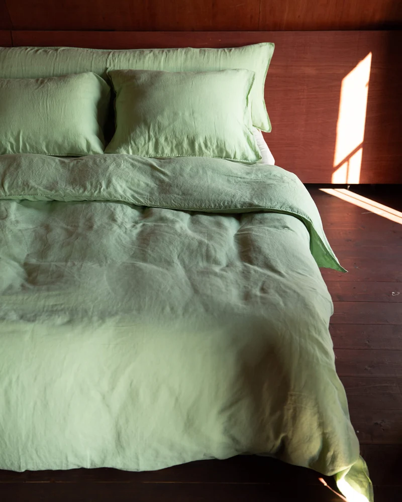 Beddengoed Set Linnen Green Mint