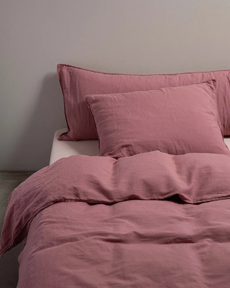 Bettwäsche-Set Leinen Mauve Rose