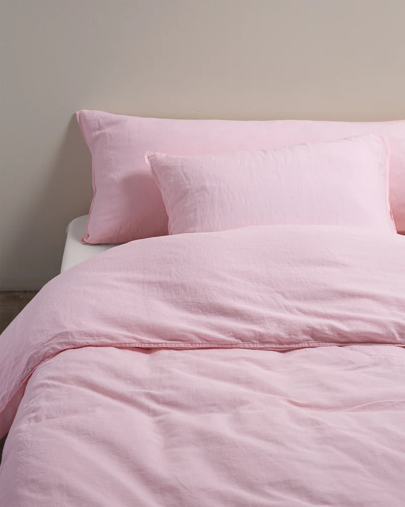 Beddengoed Set Linnen Shell Pink