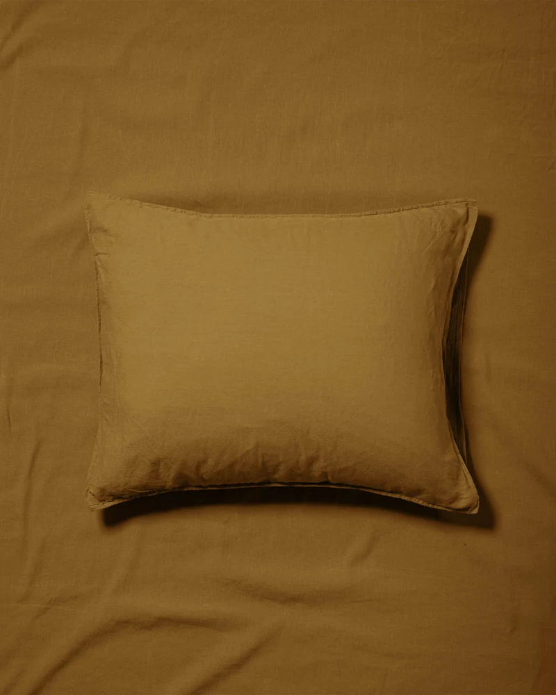Bettwäsche-Set Leinen Khaki Gold