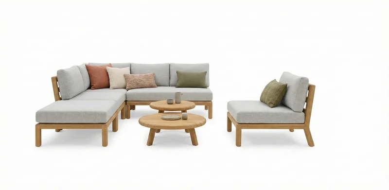 Zeo Living Lounge "Matera" Akazienholz/Olefin