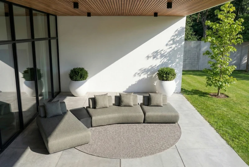 Zeo Living Lounge "Geometry" Olefin Anthrazit