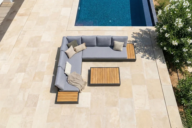 4-Seasons Lounge "Aurora" anthrazit/Teak
