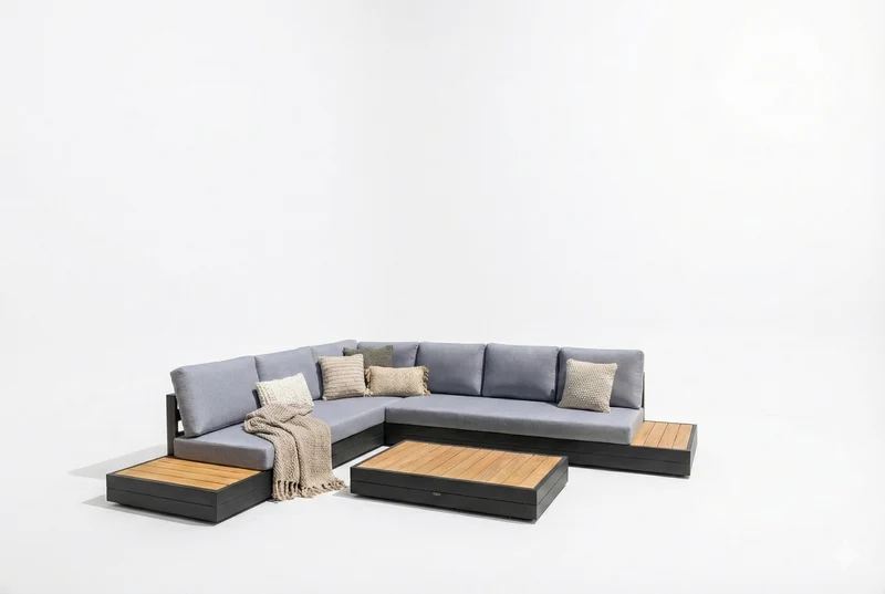 4-Seasons Lounge "Aurora" anthrazit/Teak