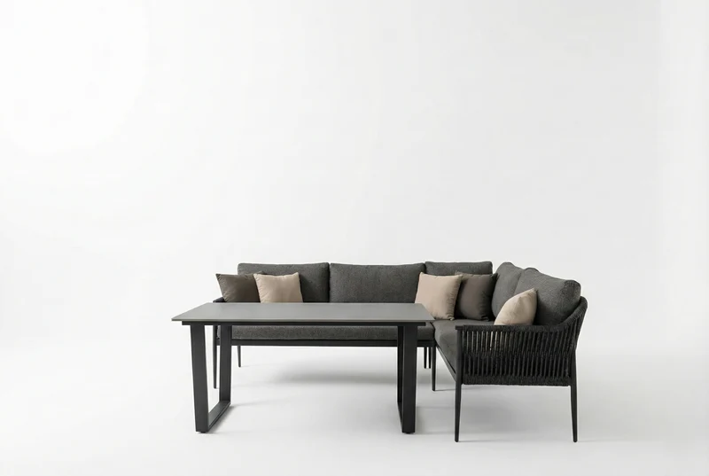 Zeo Living Dininglounge "Tango" anthrazit/anthrazit