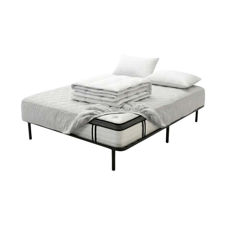 Ensemble literie complet avec matelas et sommier métallique - Collection Basique