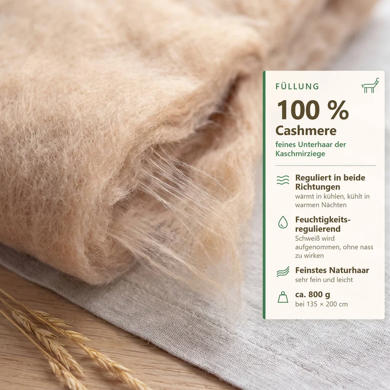 Cashmere Ganzjahresbettdecke