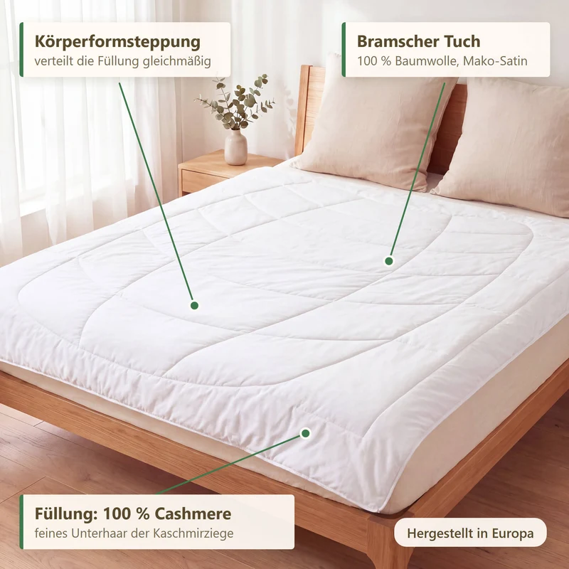 Cashmere Ganzjahresbettdecke
