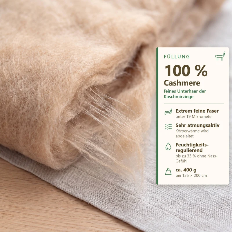 Cashmere Sommerbettdecke
