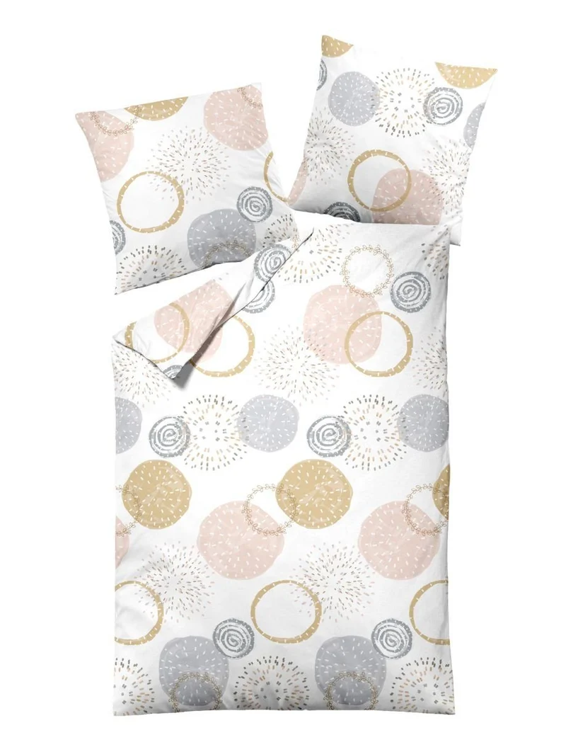 Dormisette Bettwäsche Mako-Satin Kreise Muster bunt