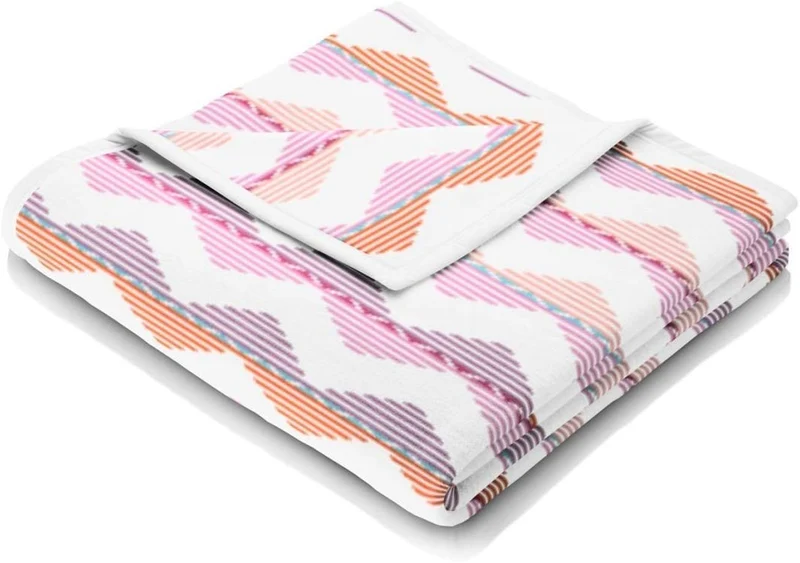 Biederlack Decke Colour ZickZack 150x200cm koralle