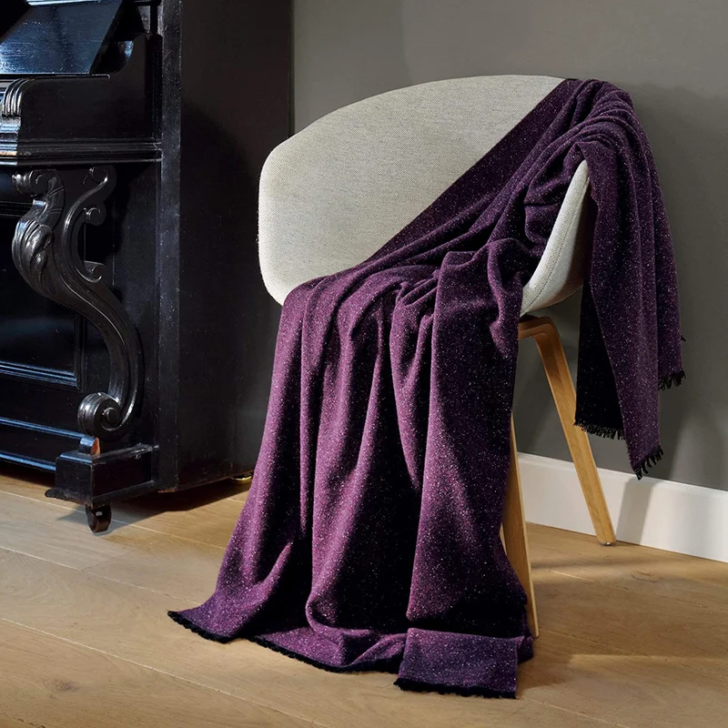 Biederlack Plaid Wolle Lila 130x170cm
