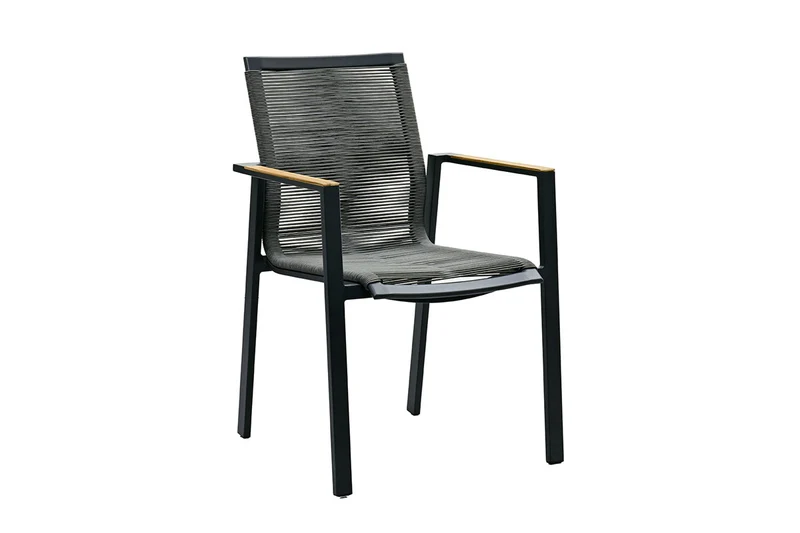 Zeo Living Stapelsessel DL 77 Rope mit Teakarmlehne