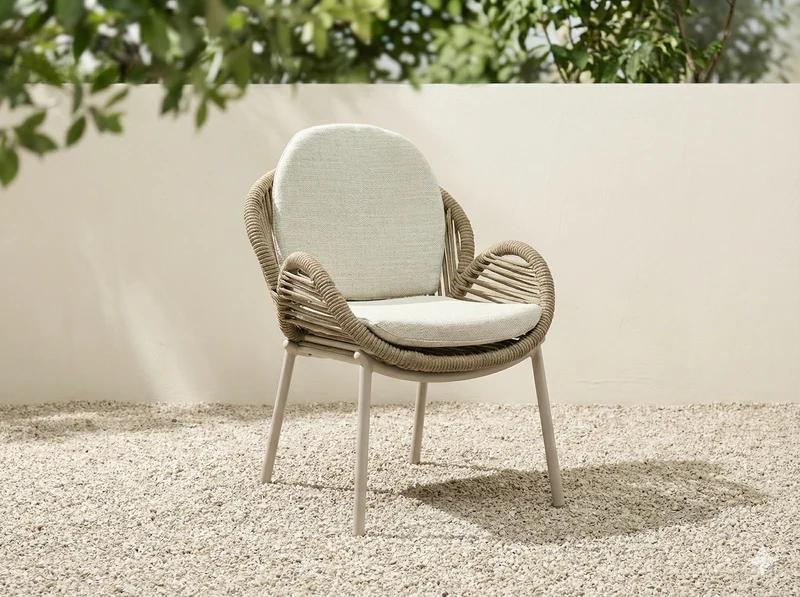 Zeo Living Sessel "Vigo" Alu/Rope beige/natur