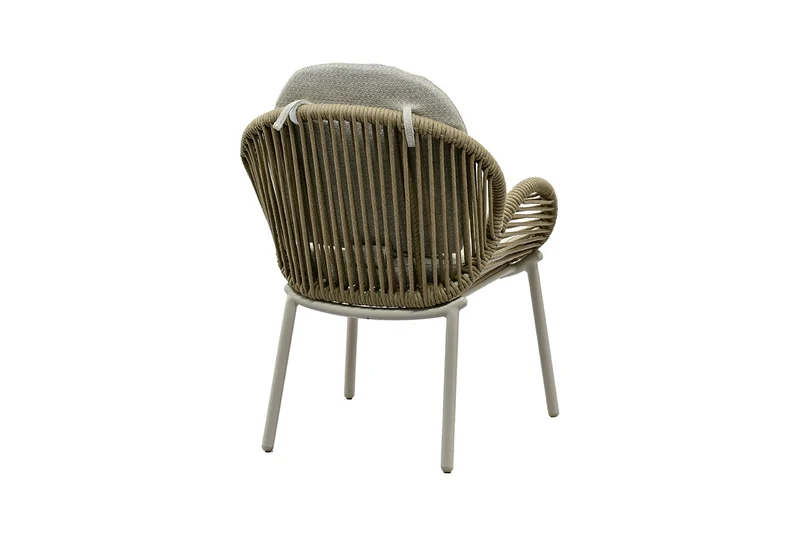 Zeo Living Sessel "Vigo" Alu/Rope beige/natur