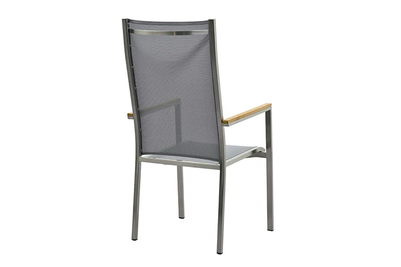 Zeo Living Sessel "Vito" HL Edelstahl/Textilen silber