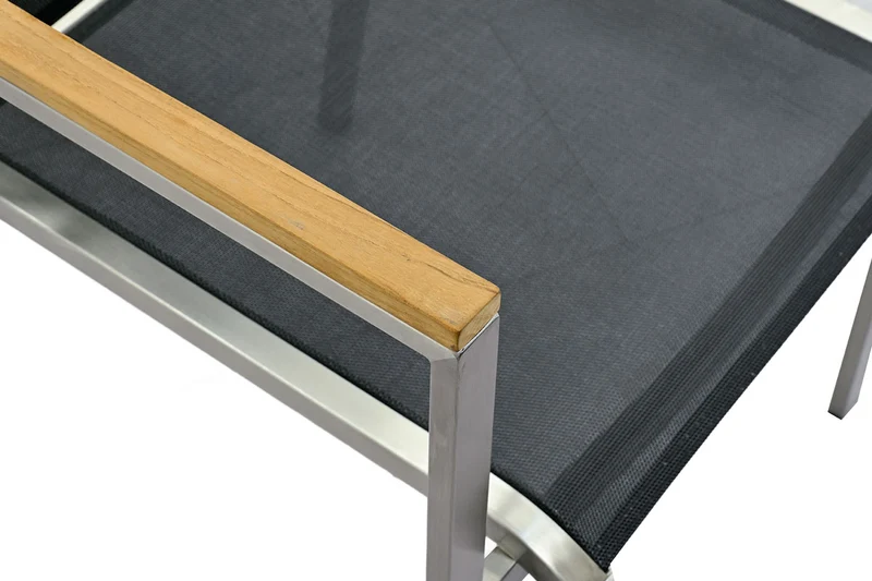 Zeo Living Sessel "Vito" HL Edelstahl/Textilen schwarz
